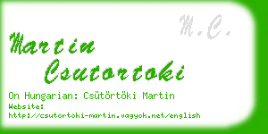 martin csutortoki business card