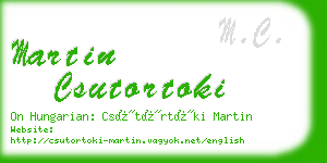 martin csutortoki business card